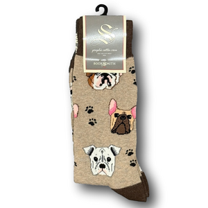 3/$18 Bulldogs, French Bulldogs, & Pitbulls Funny Novelty Crew Socks - NWT